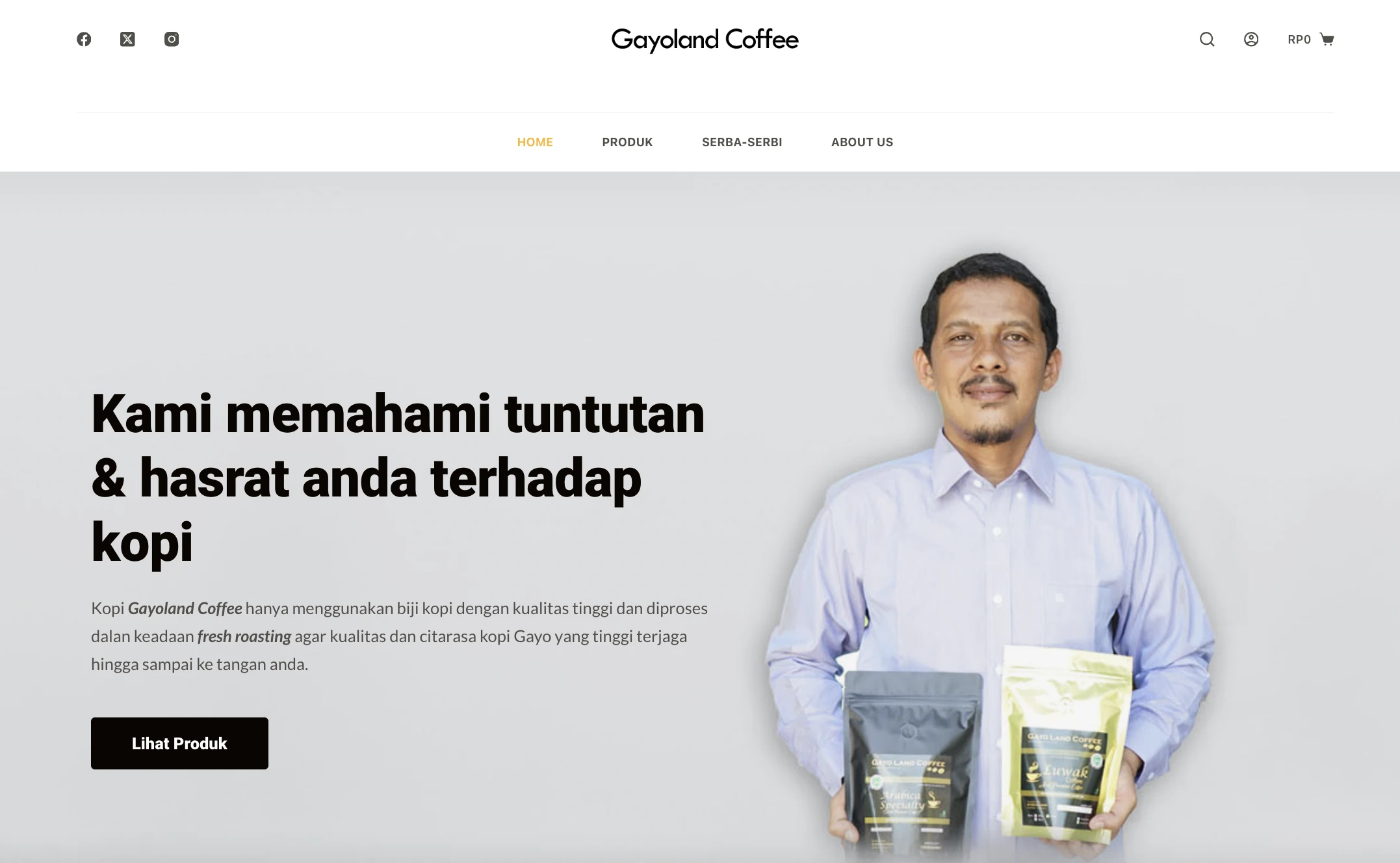 gayoland coffee contoh website perusahaan