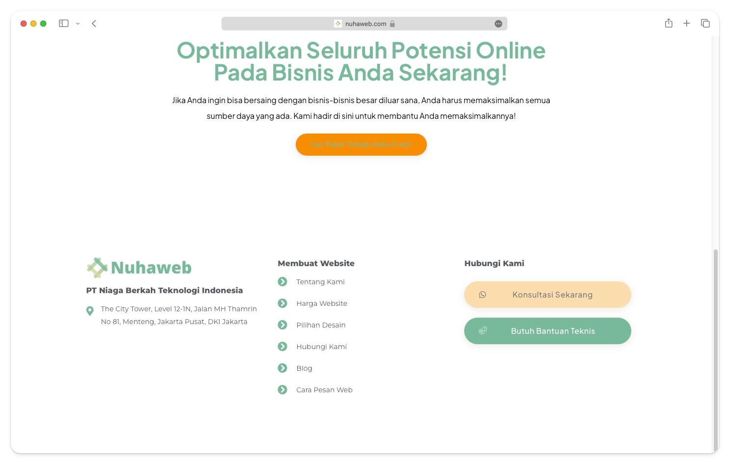 contoh bisnis digital jasa pembuatan website nuhaweb