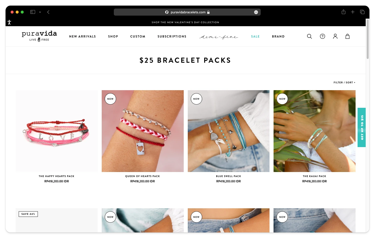 contoh website puravidabracelets com