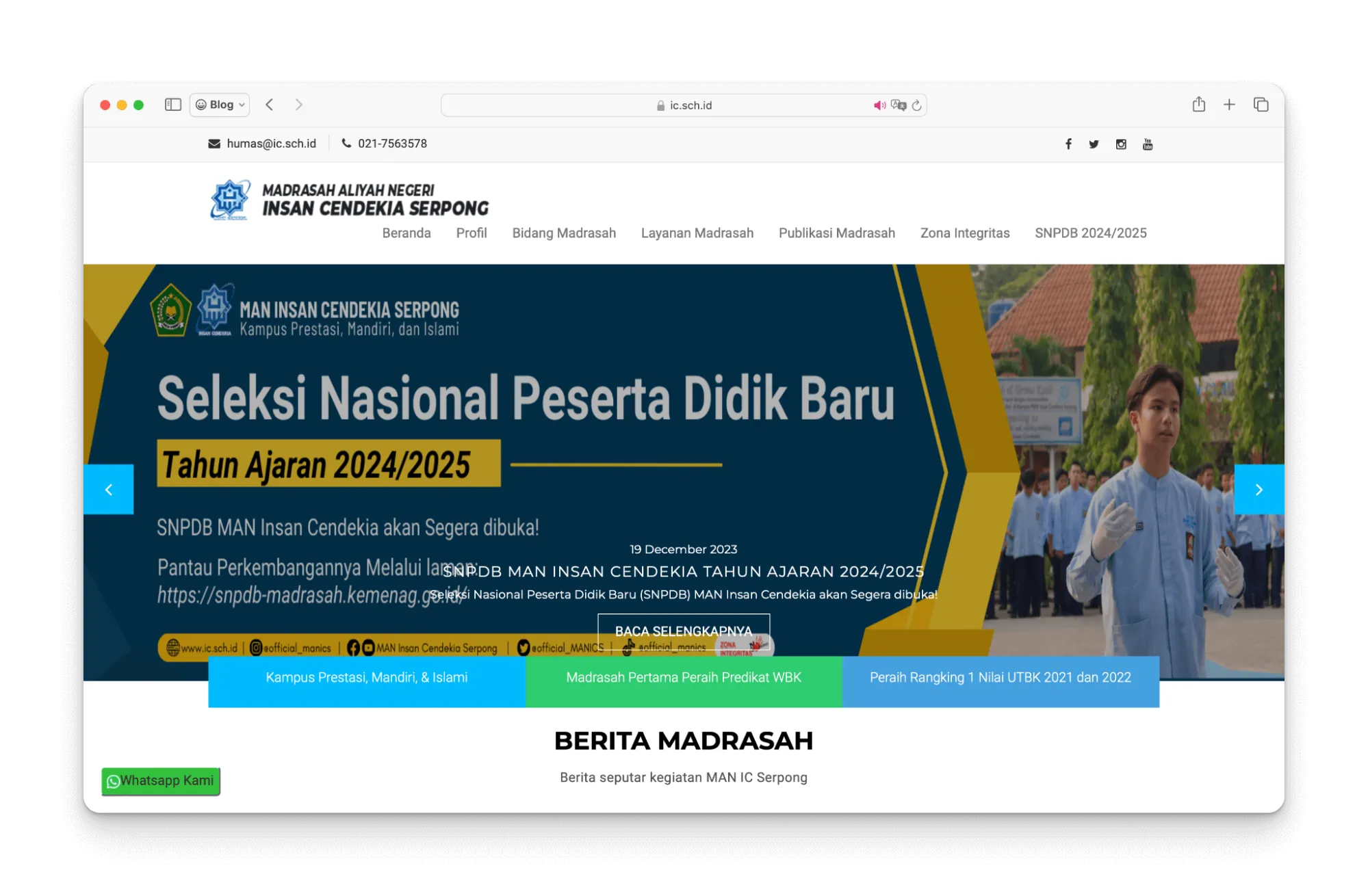 contoh website madrasah dan pesantren