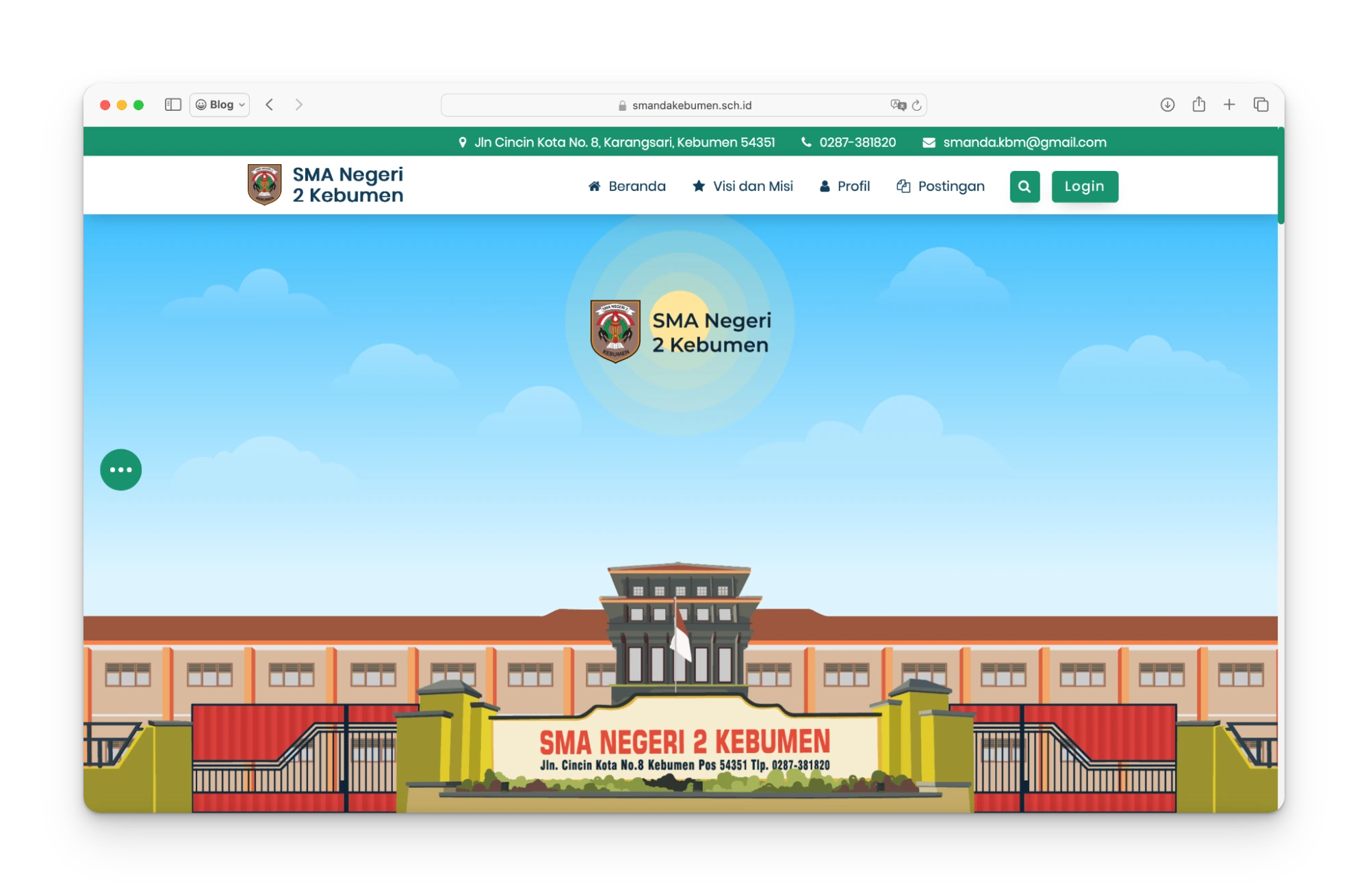 contoh website sekolah sma n 2 kebumen