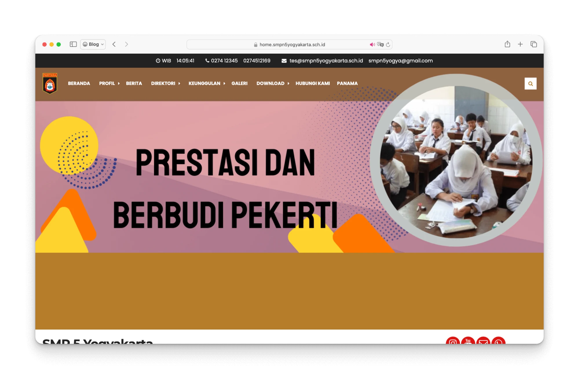 contoh website sekolah smp 5 jogja