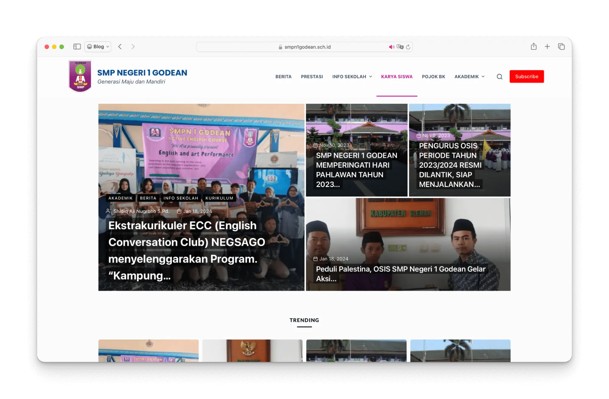 contoh website sekolah smp negri 1 godean