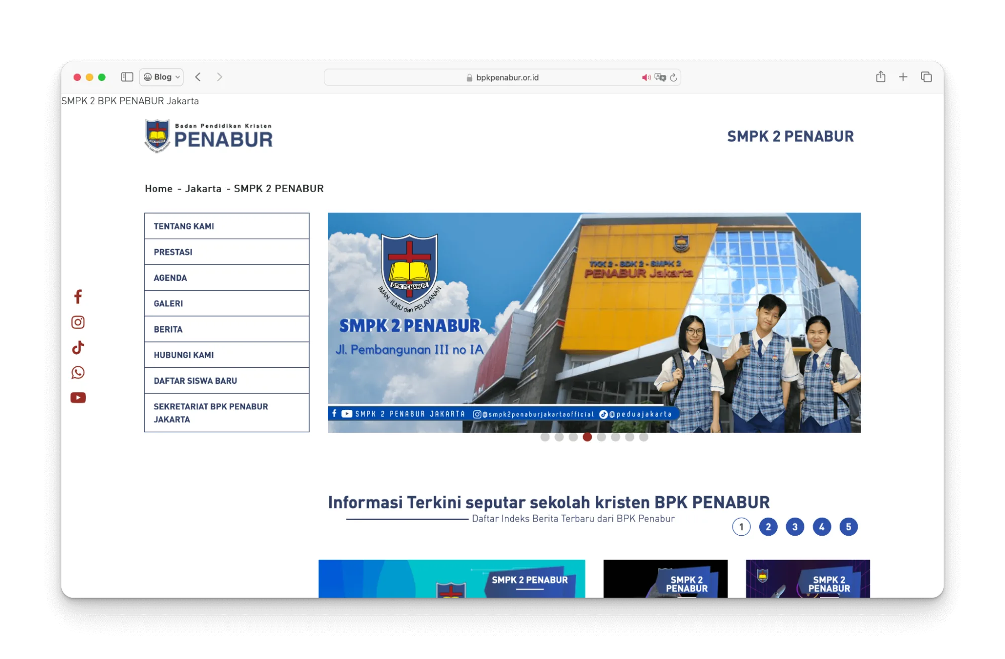 contoh website sekolah smpk 2 penabur