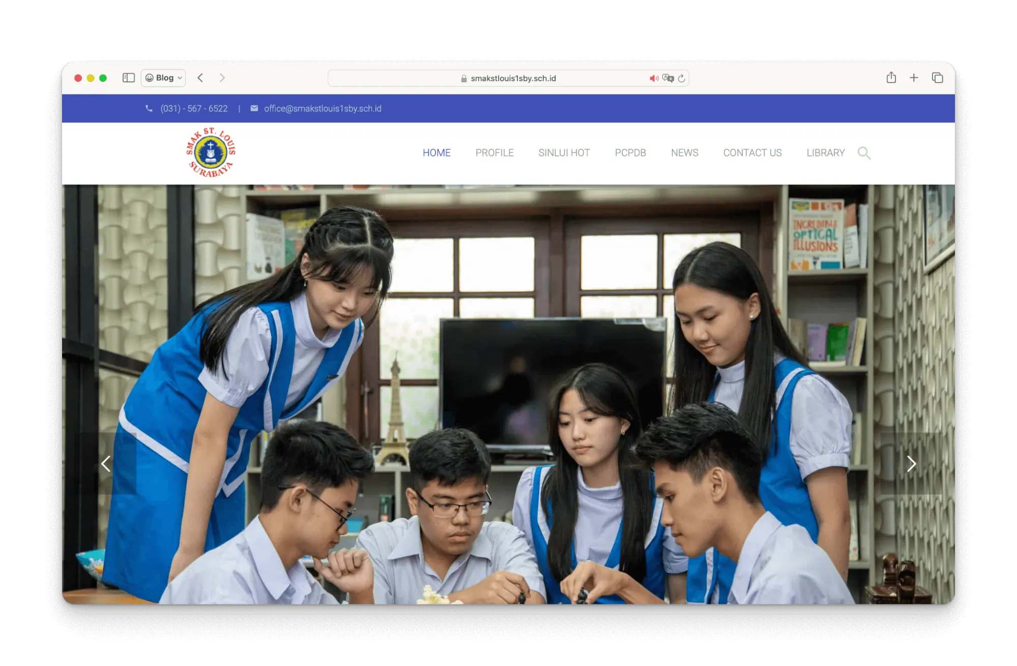 contoh website sekolah st louis sma kristen surabaya