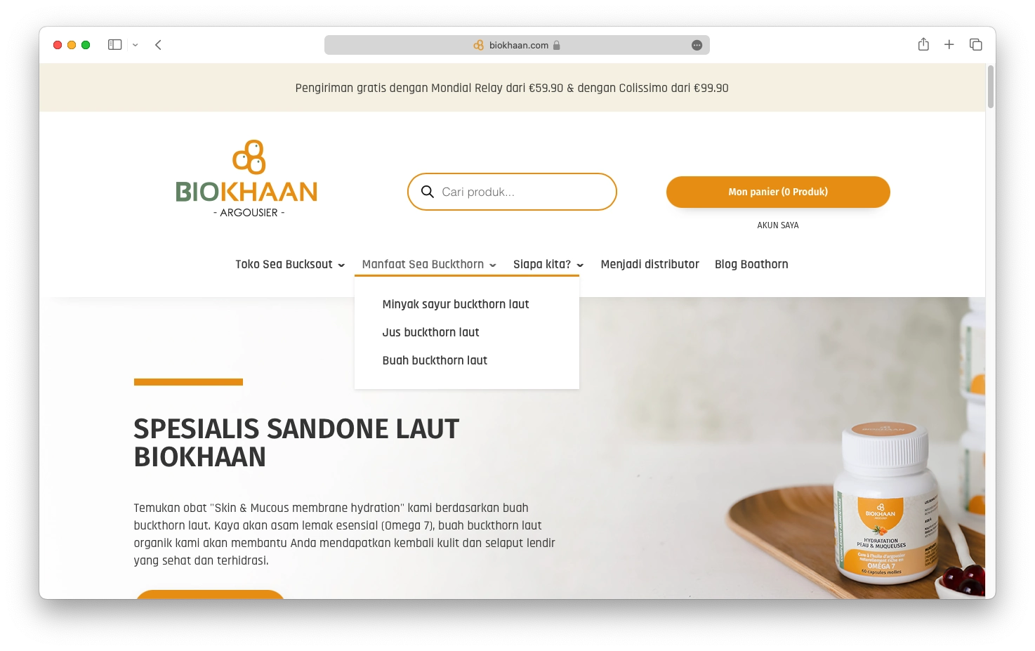 contoh website e commerce biokhaan