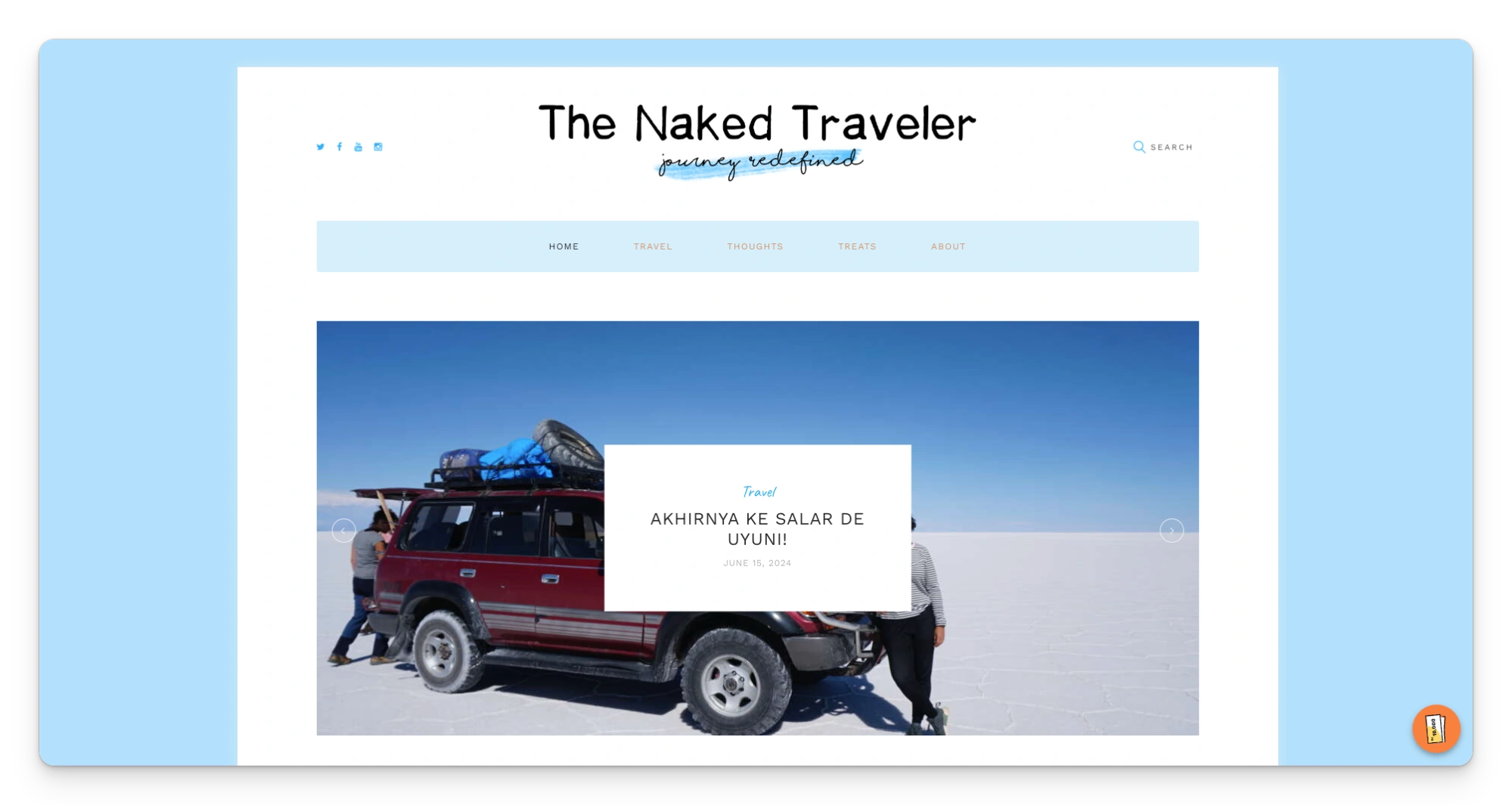 contoh website pribadi dari seorang traveler