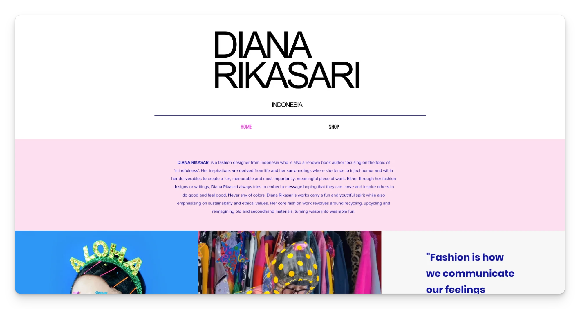 contoh website pribadi diana rikasari