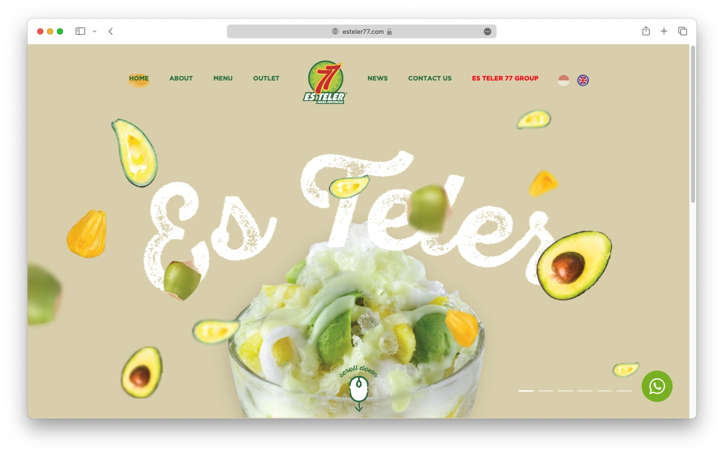 contoh website toko online es teler